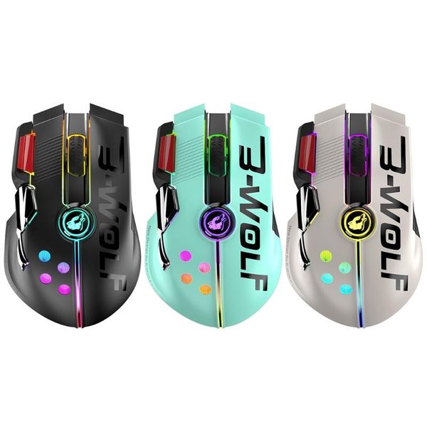 

wireless rechargeable gaming mouse dual mode mechanical 12000 dpi w8ed mice