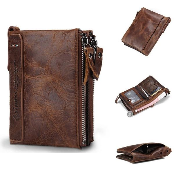 

luxury designer cowhide leather men wallet short coin purse brand small vintage multi-functional cards wallet, Red;black