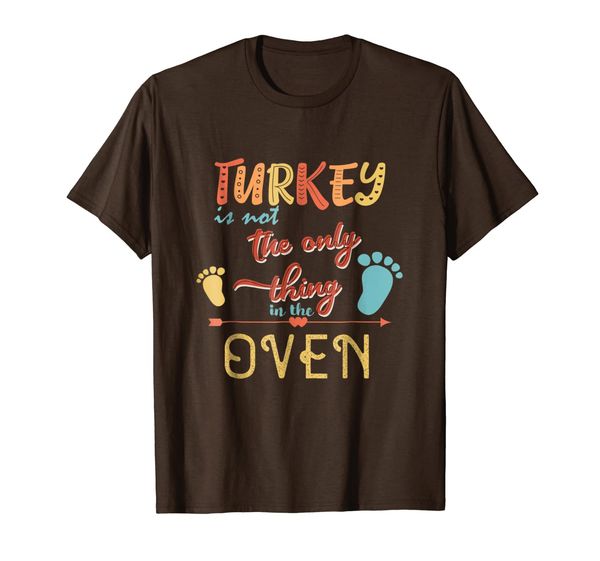 

thanksgiving pregnancy announcement funny turkey oven tshirt, White;black