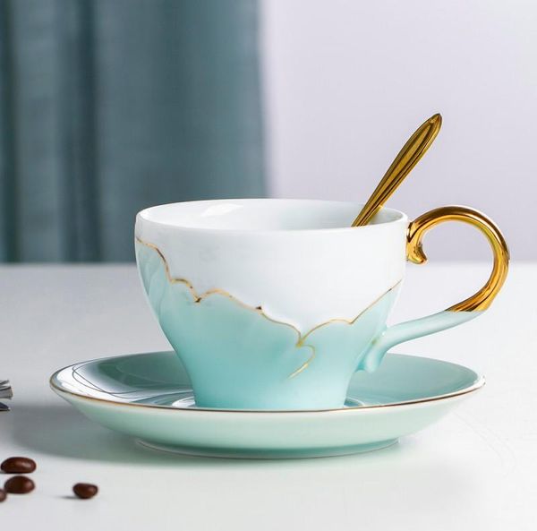 

cups & saucers home cafe creative cup simple modern exquisite tea afternoon european style porcelain and saucer xicaras teaware 6001