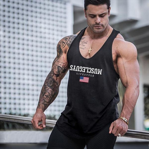 

fitness mesh mens tank muscle singlets fashion sport workout quick drying stretch gym clothing bodybuilding sleeveless vest, White;black