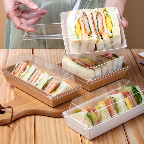 

cake box wholesale transparent clear sandwich puff biscuit dessert baking packaging boxes paper gifts box square rectangle container