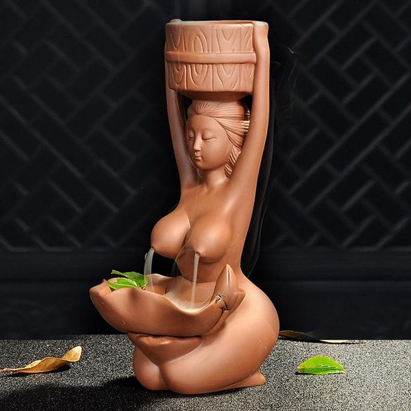 

sachet bags beauty girl model incense holder backflow burner sandalwood censer home decoration budda decorativo decor z259