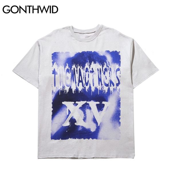 Magliette di grandi dimensioni Creative Graffiti Tees Camicie Hip Hop Casual Punk Rock Gothic Streetwear Harajuku Cotton Loose Tops 210602