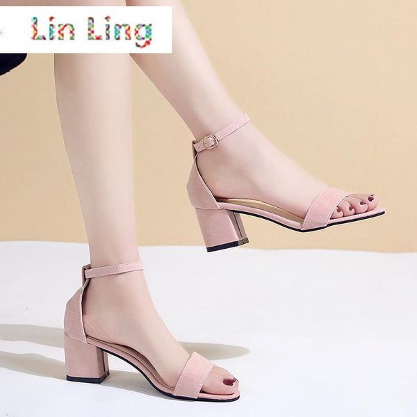 

summer hollow women sandals thick ankle strap sandalias mujer fashion sandal female party shoes high heels peep toe dress, Black