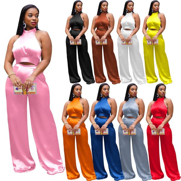 

women tracksuits spring summer casual clothes fashion two piece sets sleeveless +pants solid color sports suit crop outfits dhl 6935, Gray