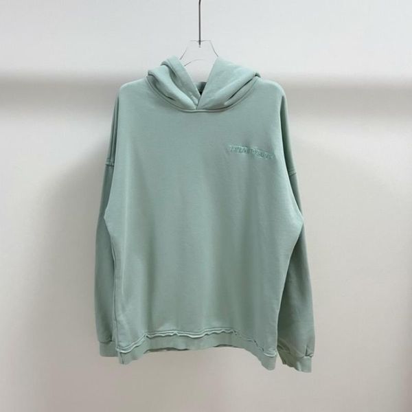 

men's hoodies & sweatshirts embroidered letters sweatshirt ice color mint green anti-cut terry hoodie men women 1:1 fashi, Black