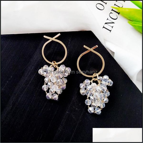 

dangle & chandelier earrings jewelry fashion womens beaded cross stud s252 drop delivery 2021 6f52m, Silver