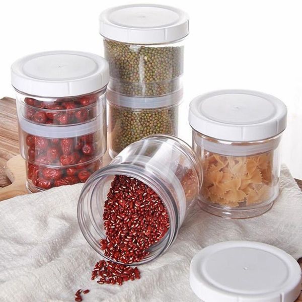 

grain storage box sealed household kitchen plastic covered with transparent jar noodles miscellaneous bottles & jars