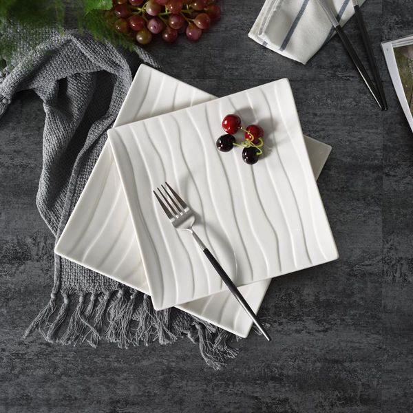 

dishes & plates creative white plate steak dish cake pasta serving restaurant supplies tray dinner kitchen vaisselle tableware df50z