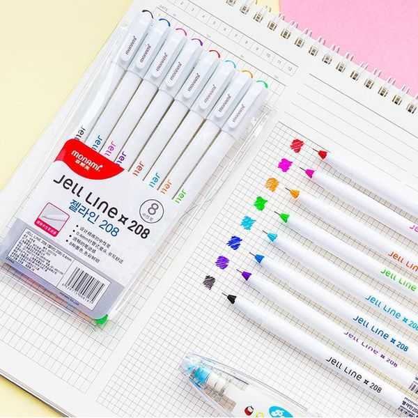 

gel pens 0.4mm 8pcs colored neutral pretty school stationery supplies for writing drawing signatures anime sketching plastic