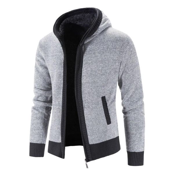 

men's sweaters 2021 autumn winter warm cashmere wool zipper cardigan man casual knitwear sweatercoat male clothes, White;black