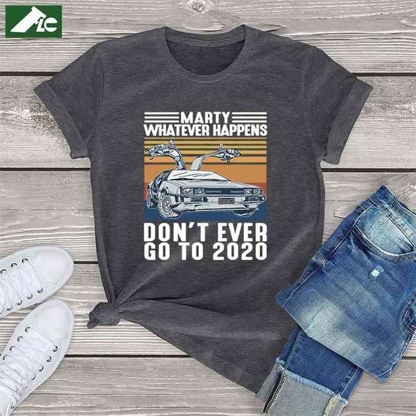 

kawaii t shirt women marty whatever happens don't ever go to women clothes summer kpop white t-shirt men female 210324