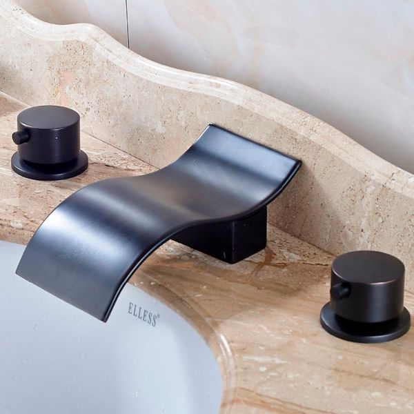 

bathroom sink faucets uythner long waterfall spout faucet mixer oil rubbed bronze deck mounted