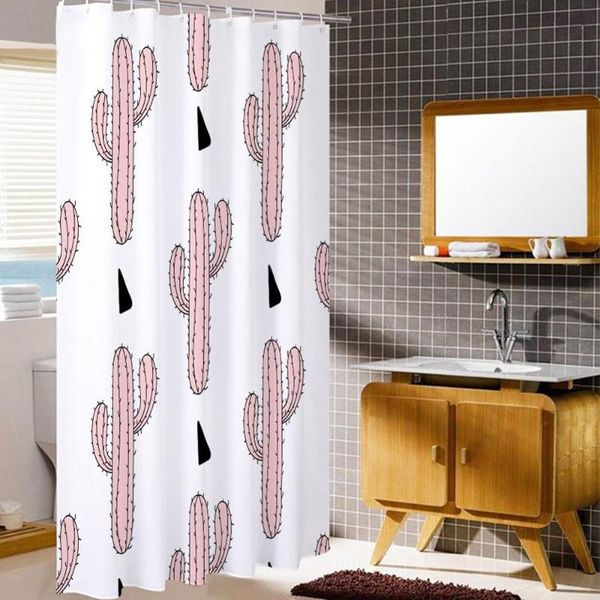 

printed shower curtain waterproof polyester fabric multiple sizes cactus plants bath products bathroom decor with 12 hooks curtains