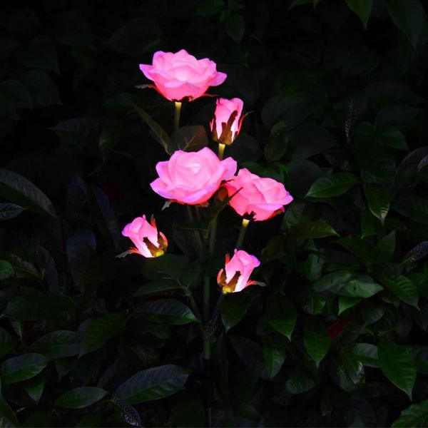 

lawn lamps pathway lights outdoor light led solar stake simulation rose flower home garden decoration lamp