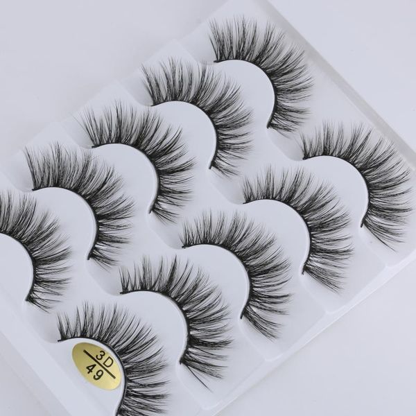 

false eyelashes 5 pairs 3d faux mink hair wispies fluffies drama natural long handmade cruelty-make up tools