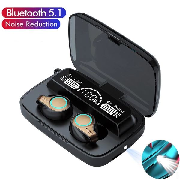 

f9 m18 tws wireless bluetooth headphones water-proof water sports touch control earphone lighting stereo charging case for smart phone samsu