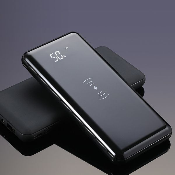 

10000mahl portable power bank qi wireless charger slim ultra thin for samsung s9 powerbank mobile phone