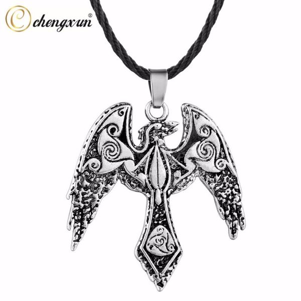 

pendant necklaces chengxun vintage men jewelry norse eagle animal bird necklace gold viking amulet protection for teen boys, Silver