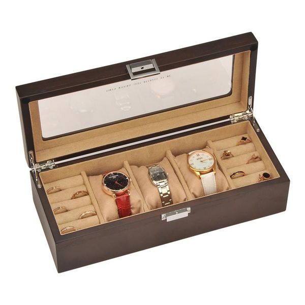 

watch boxes & cases 3 slots wooden box jewelry 200910-06, Black;blue
