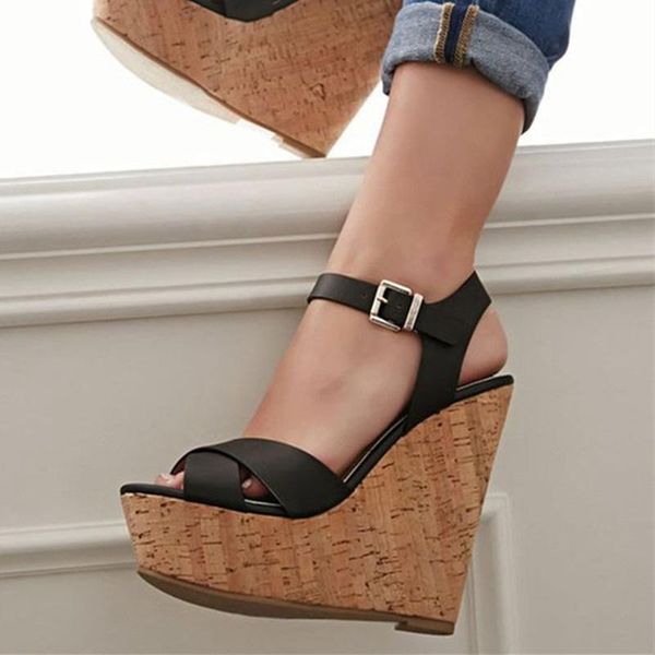 

, shoes, women's wedge sandals, high heels, 16cm black dress shoes