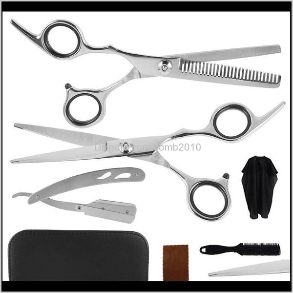 11 pezzi di forbici professionali kit kit tagliente per capelli set trimmer rasoio pettine per la pulizia del barbiere salone di salone 9kqkd h5c4p