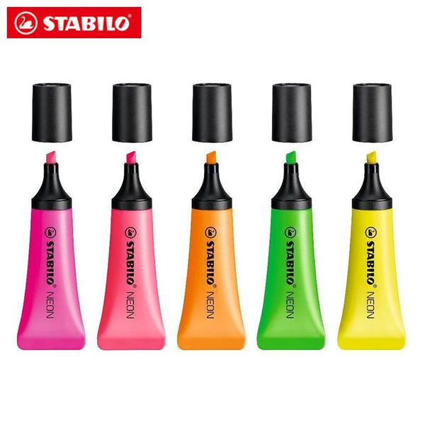 

highlighters 5pcs 72 highlighter neon marker pentoothpaste appearance large capacity creative and eye-catching art school supplies, Black;red