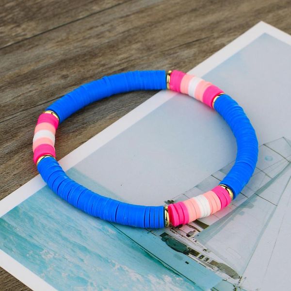 

beaded, strands kelitch colorful polymer clay 6mm blue bead bracelet strand chain wrap cuff lucky handmade beach friendship bracelets 2021, Black
