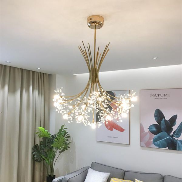 

pendant lamps nordic loft art crystal dandelion chandelier modern warm bedroom living room cafe g4 led hanging lamp fixtures ac