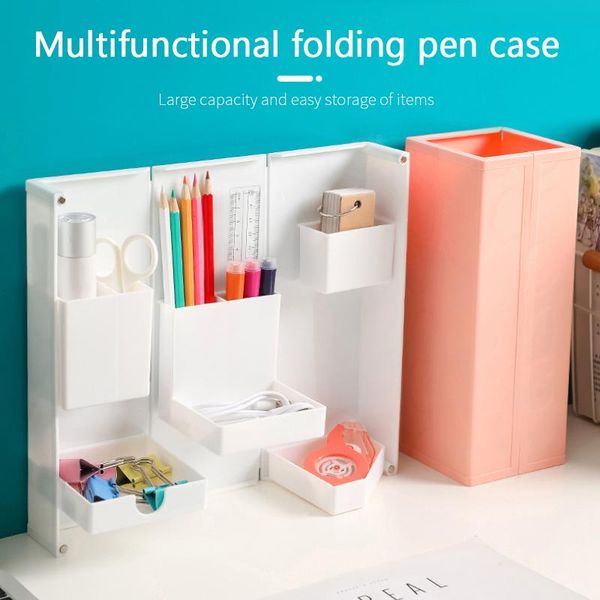 

folding storage box for cosmetic organizer pencil case magnetic deskjewelry stationery holder makeup boxes & bins