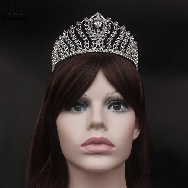 

hair clips & barrettes pioessa advanced bling wedding crown diadem tiara with zirconia crystal elegant woman tiaras and crowns for pageant p, Golden;silver
