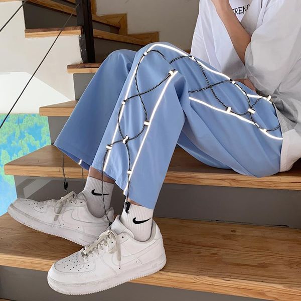 

men's pants 2021 streetwear fashion trend hip-hop casual sports jogging nine-point harajuku, Black