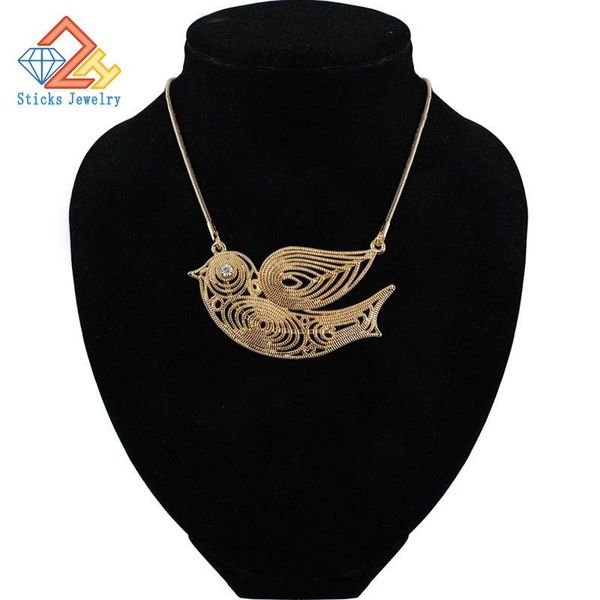 

safe pigeons gold necklace environmentally friendly material ladies animal bird pendant necklaces, Silver
