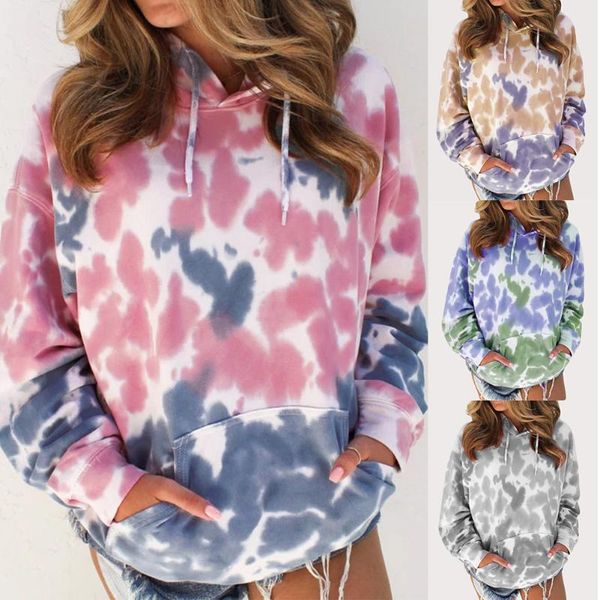 

women's hoodies & sweatshirts tie dye women sweatshirt harajuku hooded streetwear, Black