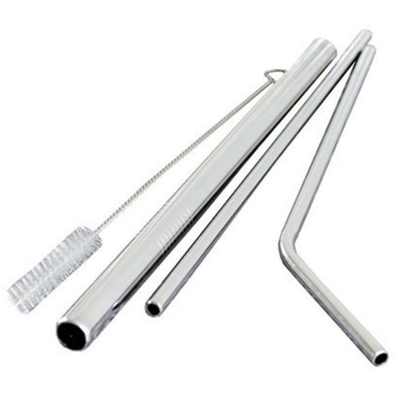 

drinking straws norbi portable healthy reusable metal dishwasher environmentally friendly curved straw 4pcs/set stainless