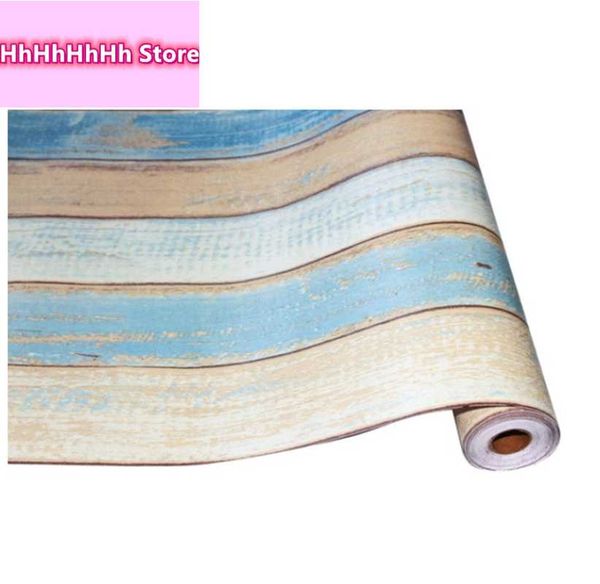 

instant sticker waterproof self-adhesive wallpaper mediterranean wood grain paper living room bedroom wall renovation wallpapers