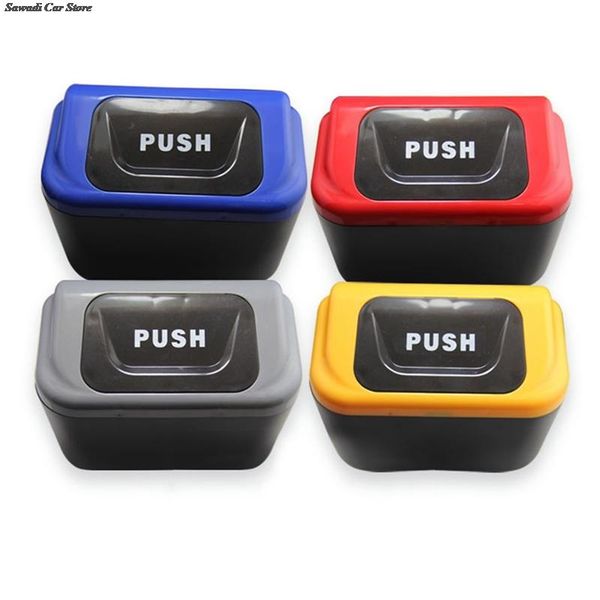 

other interior accessories 1pcs car debris bin 15*9*12cm creative fashion trash can hanging with pushing lid general garbage box