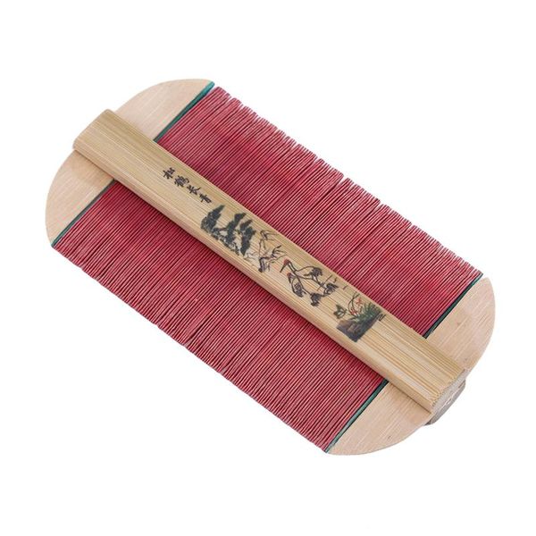 

hair brushes traditional bamboo lice comb handmade dense rose remove itching scraping head flea cootie combs, Silver