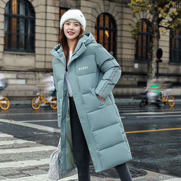 

hooded women's coat fashion winter blue jacket women's casual thickening women's 2021 jacket, Black