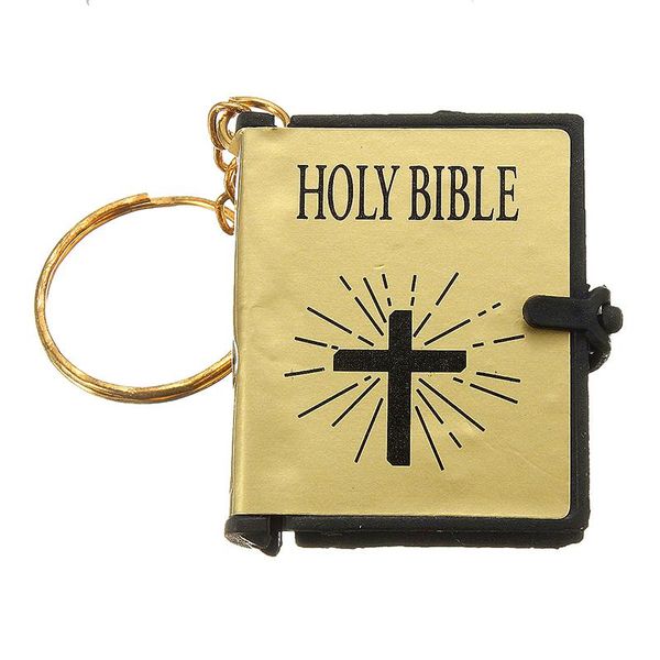 

english version small size holy bible key chain achristian jesus key ring keyring gift religion book keychain prayer god bless, Silver