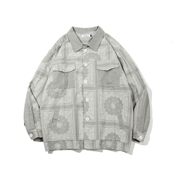 

jacket men's paisley pattern hip hop streetwear collar harajuku clothes oversize 2021-autumn man's jackets gxzt, Black;brown