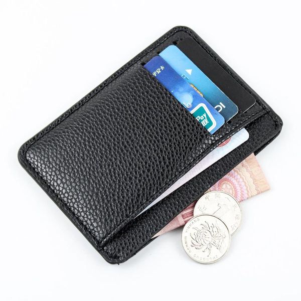 

storage bags men card holder pu leather 6 cards slot ultra-thin lichee pattern wallet fas6