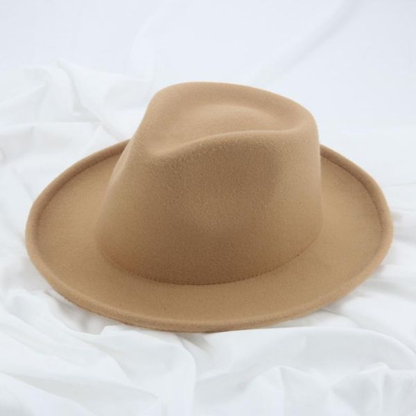 

wide brim hats women's hat fedoras solid panama grey khaki jazz men caps winter dress fedora pamelas y tocados para bodas, Blue;gray
