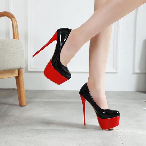 

dress shoes 2021 women pumps black high heels lady patent leather thick with autumn pointed single female zapatillas mujer u14-69