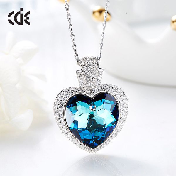 

necklace fashion accessories 925 sterling silver women's high-end temperament versatile crystal love pendant clavicle chain