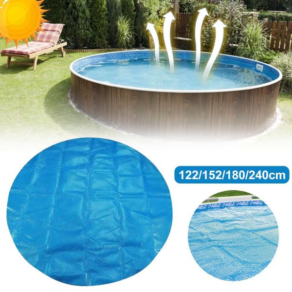 

pool & accessories 2021 portable summer round inflatable cover solid blue wear-resistant and durable for above ground swimming