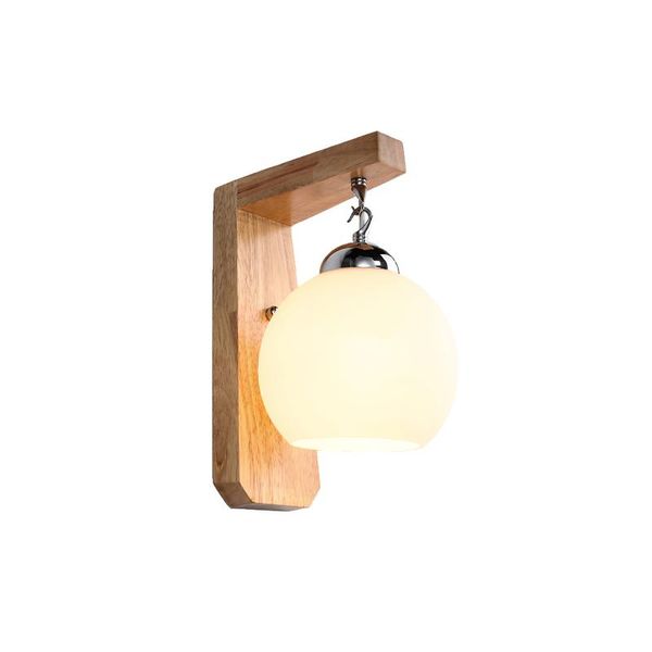

sturdy wooden wall lamp e27 light decorative modern for home living room