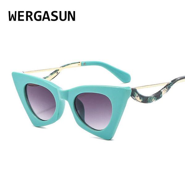 

sunglasses wergasun fashion women brand designer cat eye shades for sun glasses luxury outdoor travel, White;black