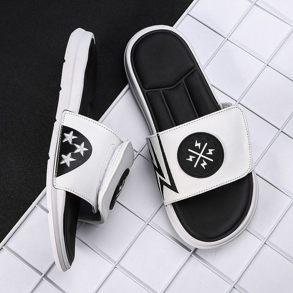 

slippers white stars men casual anti-slip outdoor beach flip flops summer black fashion mens slide sandals indoor home shoes 2o7t